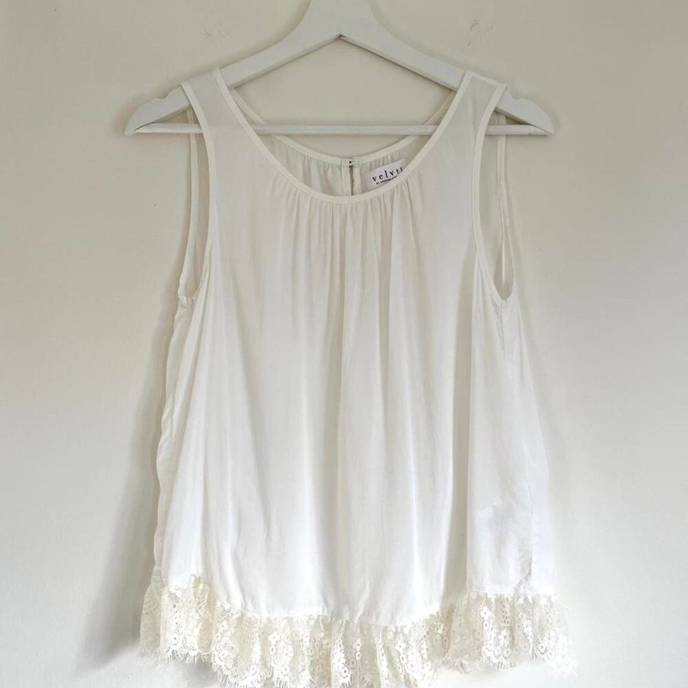 VELVET Lace Trim Sleeveless Top